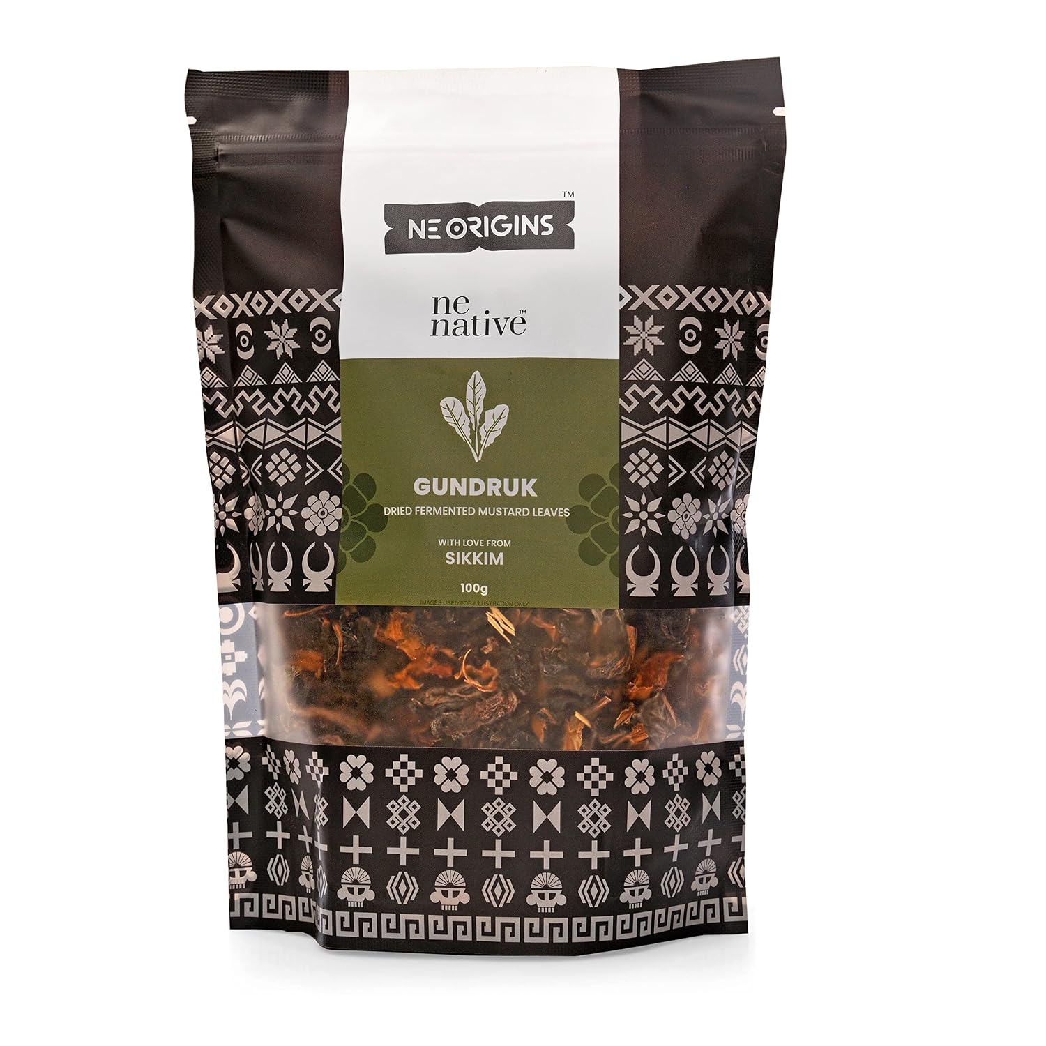 NE Origins Gundruk (Dehydrated Fermented Mustard Leaves), 100g