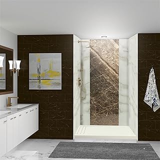 Transolid TWKE603696-SKI80GBKI82G Titan 60"x 36"x 96" Eco Shower Wall Kit, Summit Gold/Sahara
