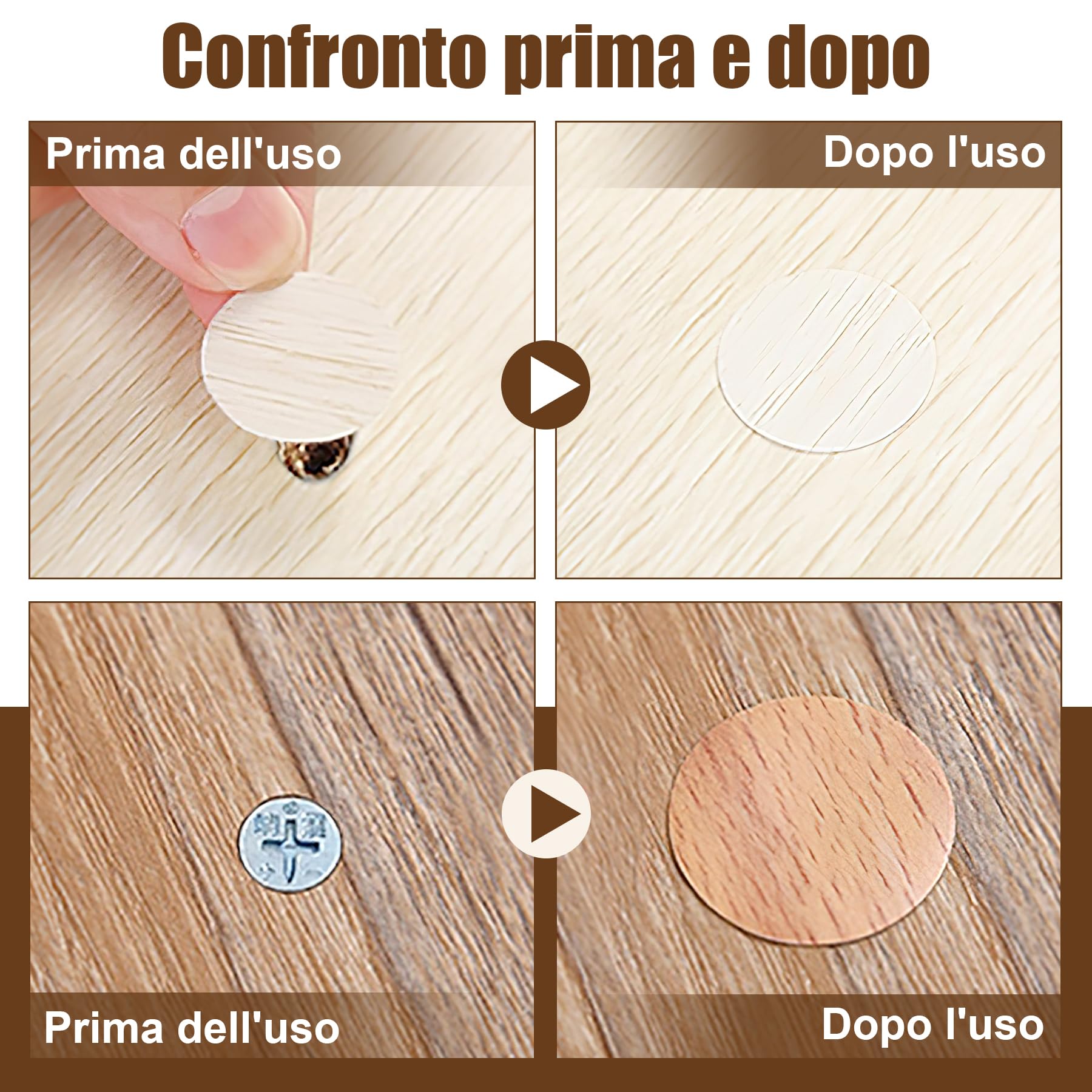 Copriviti Adesivi 648 Pezzi 12 Colori 21mm Tappi Copriforo per Fori Viti Mobili