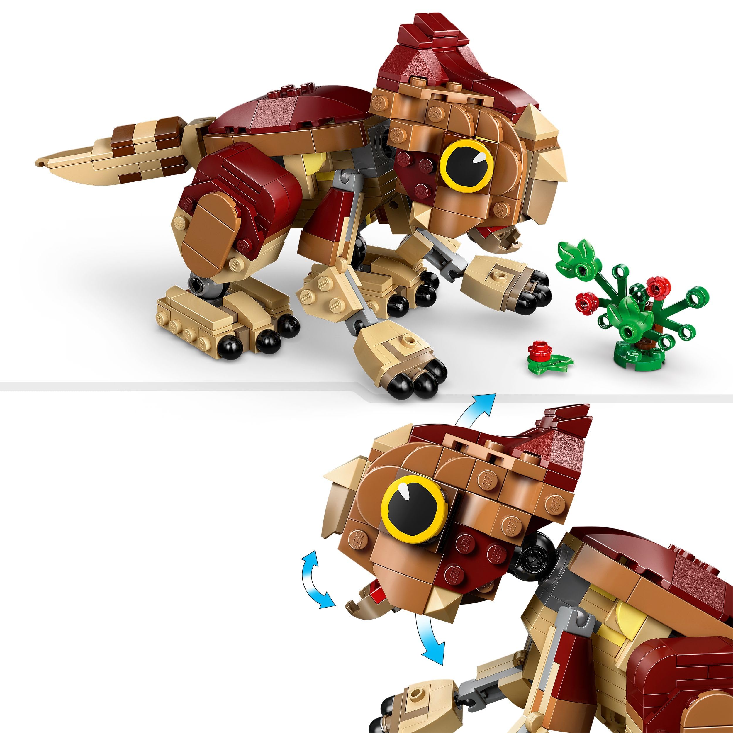 LEGO Jurassic World Baby Dinosaur Dolores: Aquilops, Play & Display Toy Dinosaur Figure, incl. a Plant with Flowers - Image 3