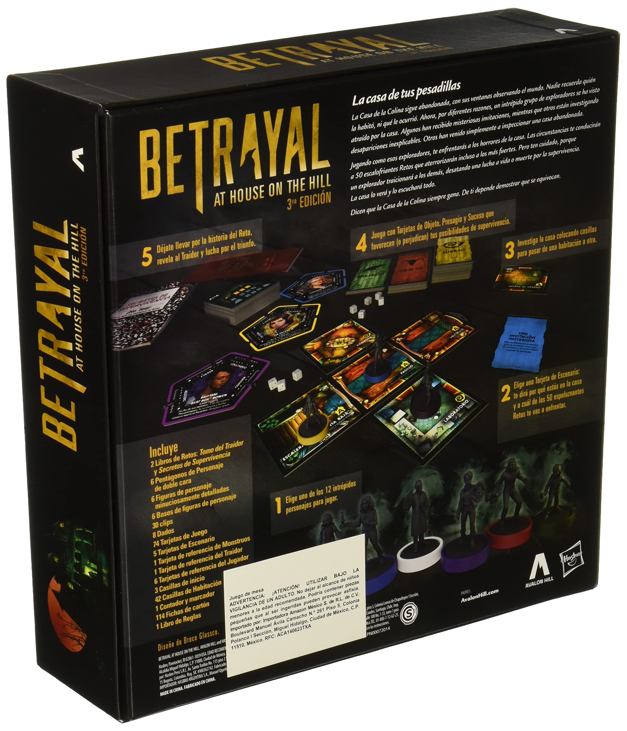 Avalon Hill Betrayal at House on the Hill, 3. edycja kooperacyjnej gry planszowej, wiek: od 12 lat, dla od 3 do 6 graczy
