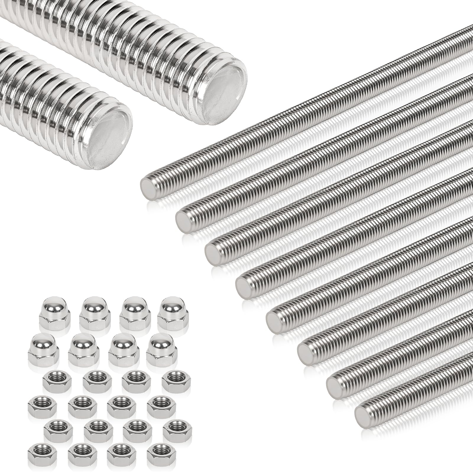 Stainless Steel Threaded Rods - M6, 4 Pack -10