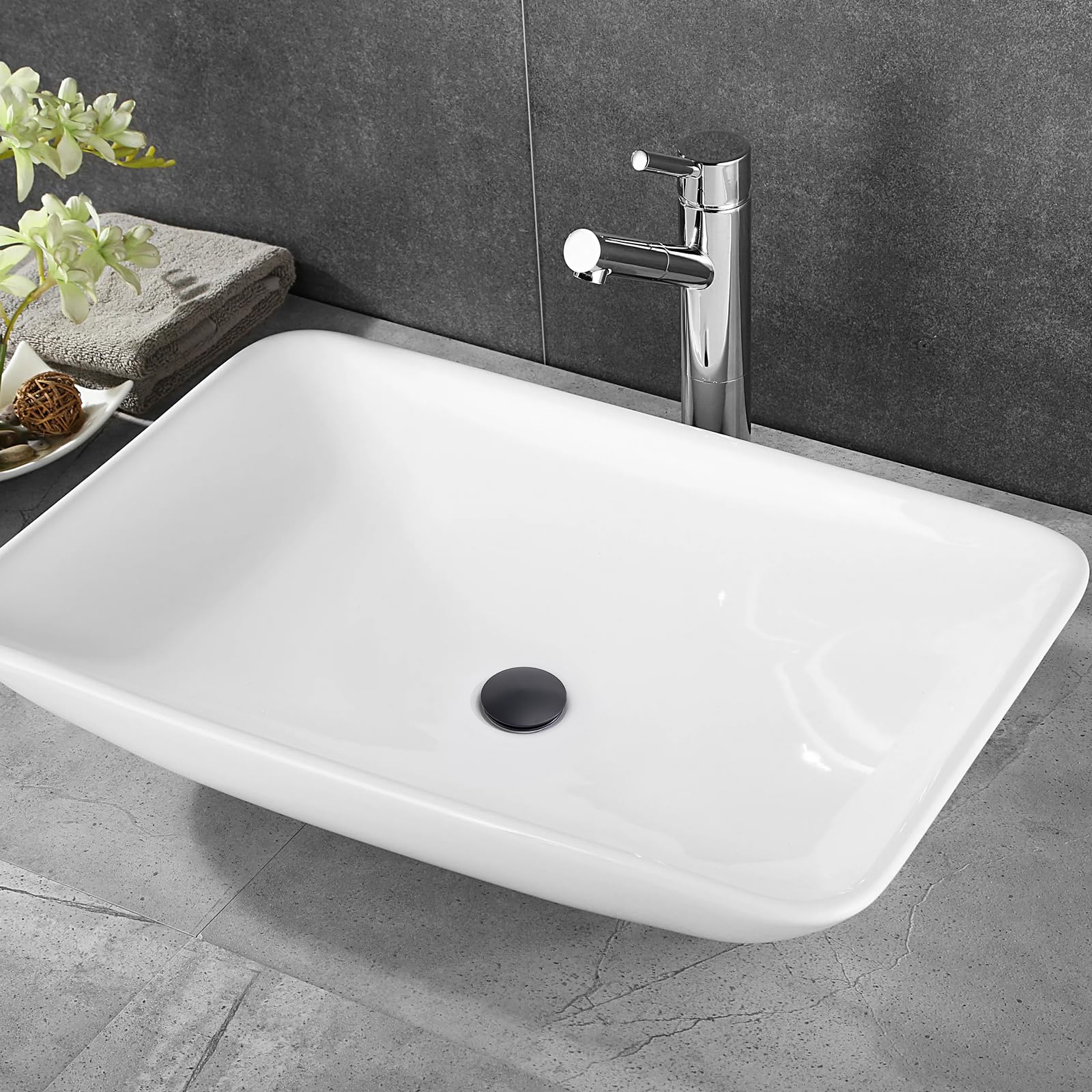 MENATT Bathroom Pop up Sink Drain without Overflow, Brass Sink Drain for Bathroom Assembly Stopper Vessel Sink (Oiled Rubbered Bronze)