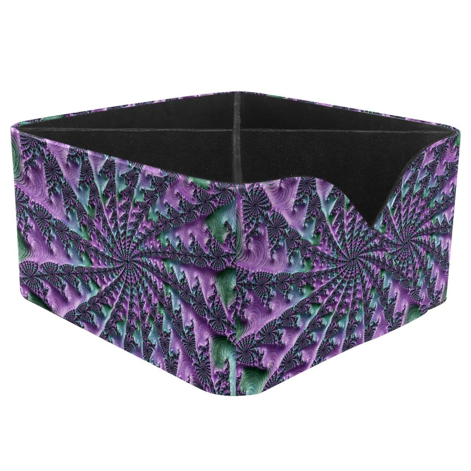 KengjuTesu Abstract Spiral Swirl Mandala Flowers Pattern Desktop Organizer Pen Holder, Rectangular Pencil Cup for Office, Study and Makeup Stations