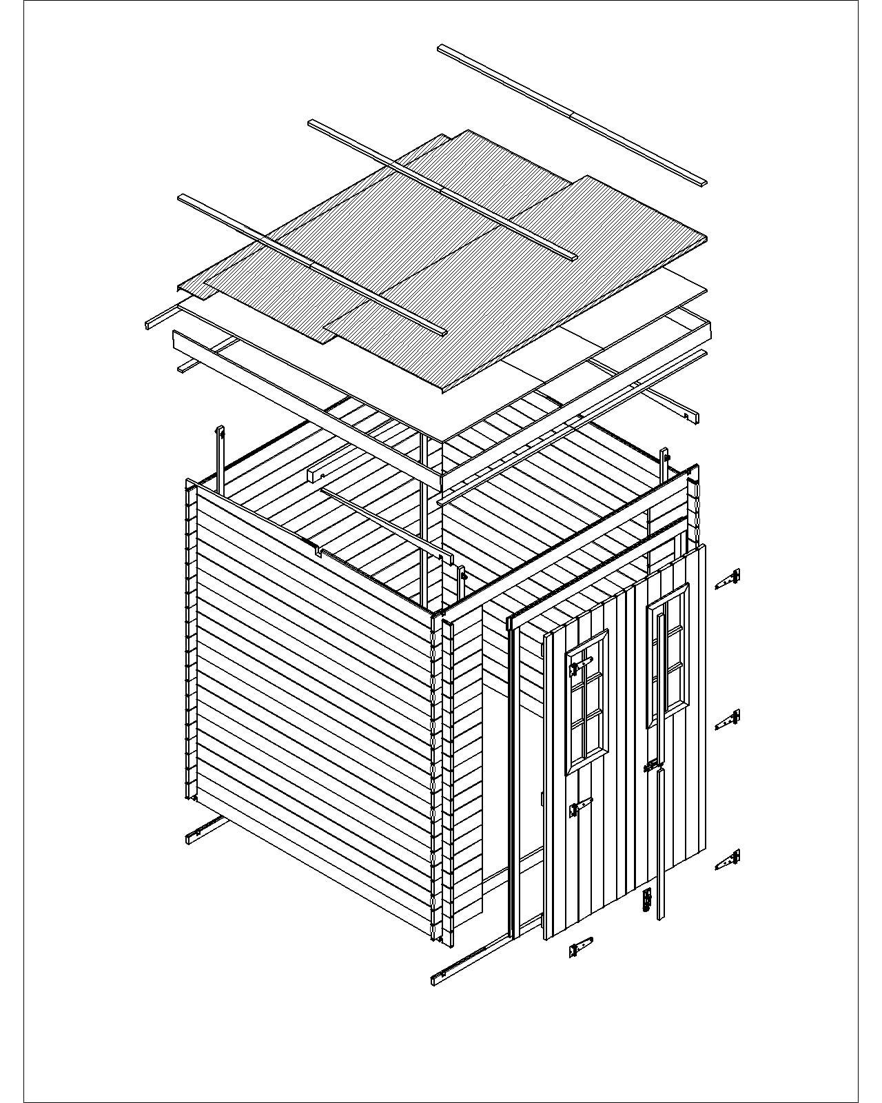 TIMBELA M309C+M309G Casetta da Giardino in Legno per Esterni CON PAVIMENTO TRATTATO - A200x204x204 cm/3.53 m2 - Piccola Casetta in Legno, Rimessa Attrezzi, Deposito Bici
