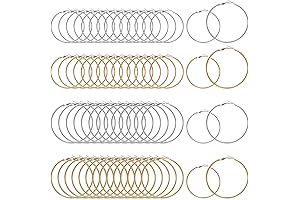 64PCS Stainless Steel Hoop Earrings for Jewelry Making