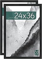 Vista 57 de MCS - Marco para póster con estilo de museo, veta de madera blanca, para colgar vertical y horizontal en la pared, marco grande para fotos, pósters