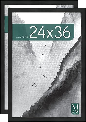 Miniatura 57 de MCS - Marco para póster con estilo de museo, veta de madera blanca, para colgar vertical y horizontal en la pared, marco grande para fotos, pósters