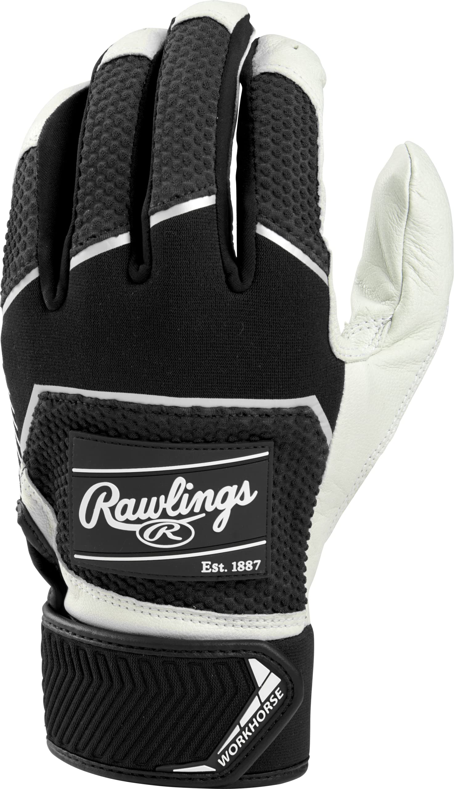 Rawlings | Workhorse – Gants de Batteur de Baseball | Adulte XL | Noir