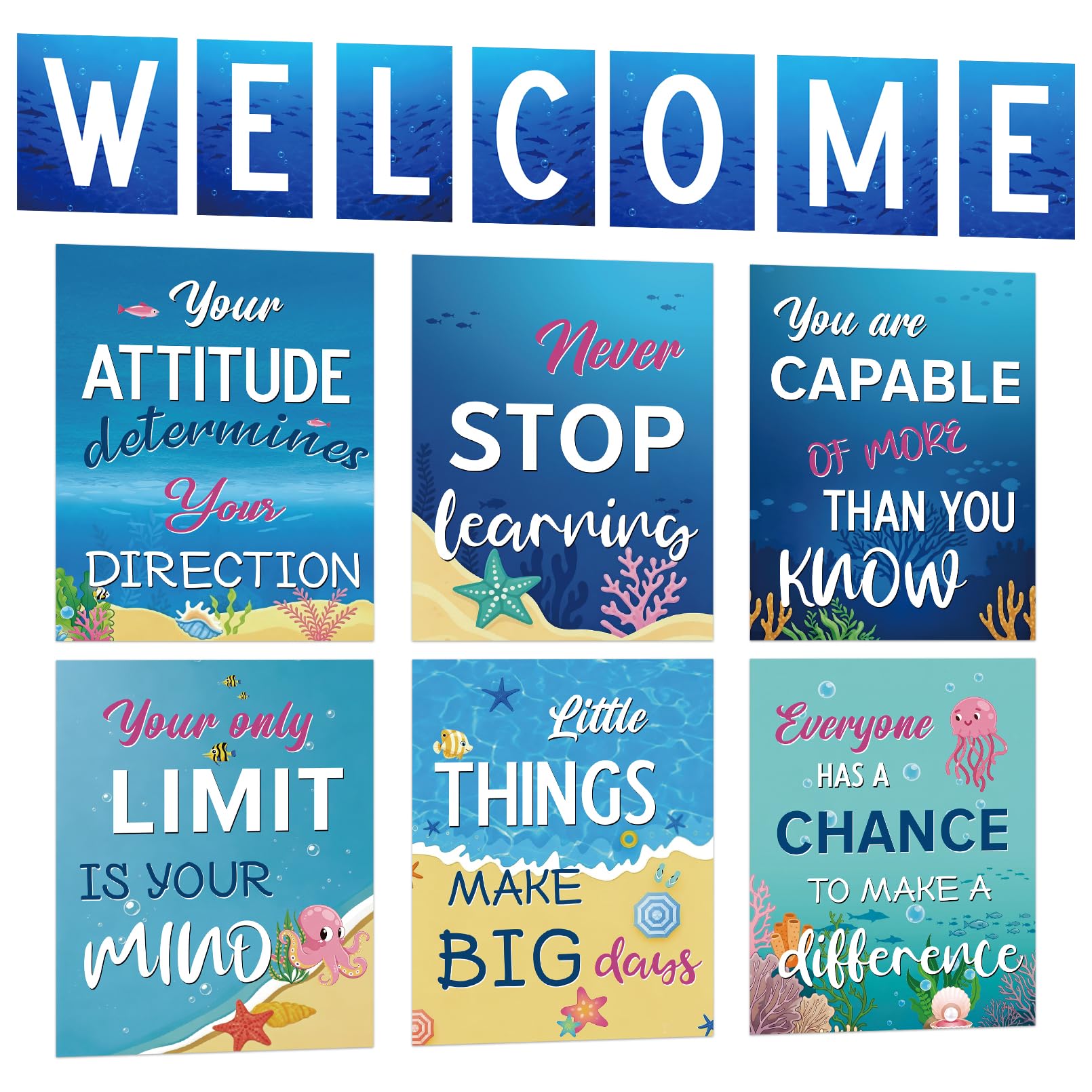 DUAIAI 13 Pieces Under the Sea Classroom Decorations