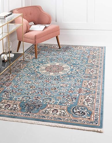 Unique Loom Narenj Collection - Alfombra clásica con diseño de medallón, 3 x 5 pies, color azulbronceado