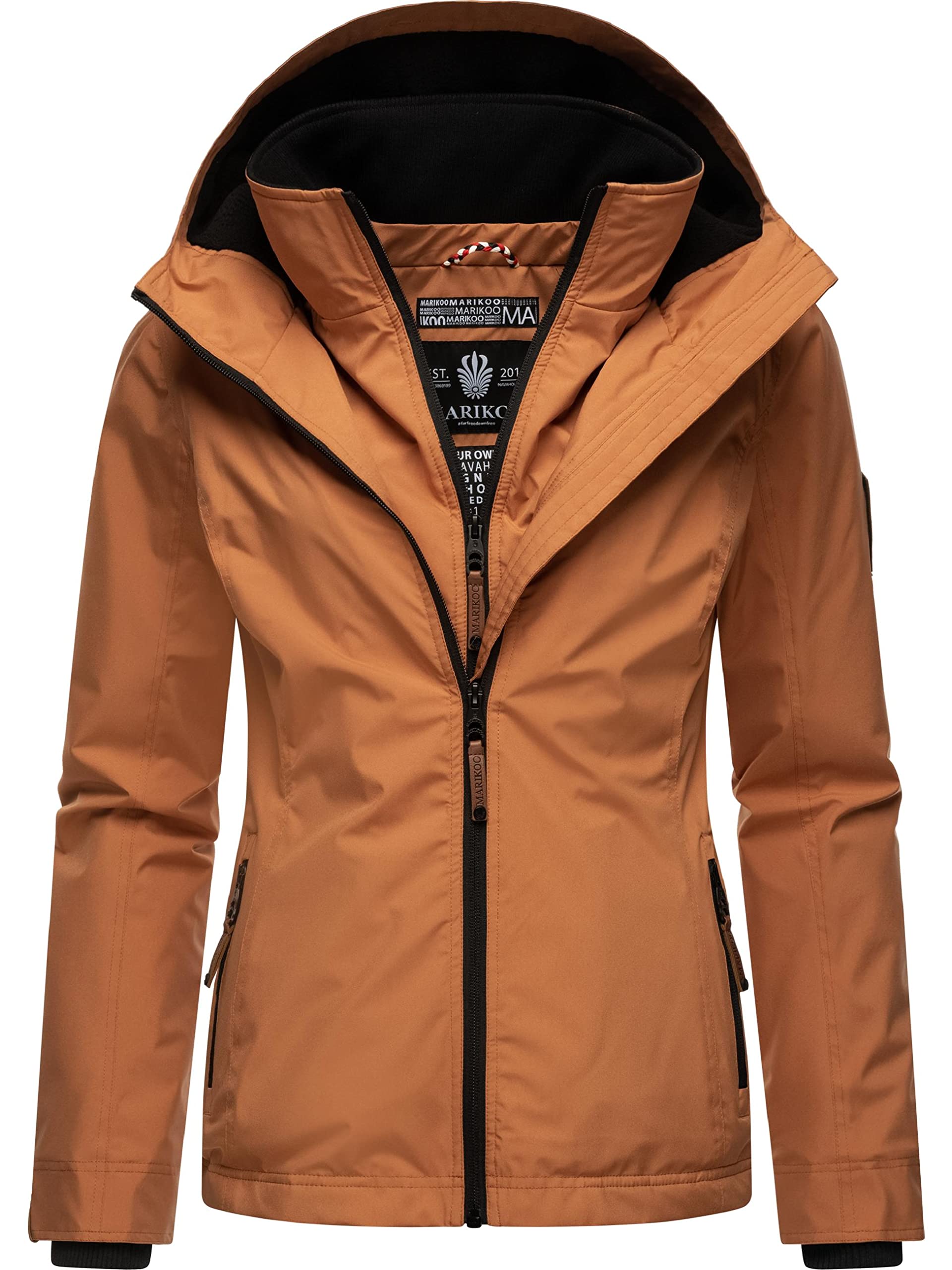 MARIKOO Giacca Per Le Mezze Stagioni Da Donna (XS-XXL), Traspirante, Interno In Tessuto Morbido Velluto, Cappuccio, Antivento, Giacca Leggera - 2