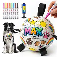 HETOO Paint Your Own Soccer Ball, Art Craft DIY Personalized Paintable Kit for Dog Party Birthday, Puppy Dog Party Favors Supplies Gifts Goodie, Games Activity Reward, 6 Inch Dog Toy Balls