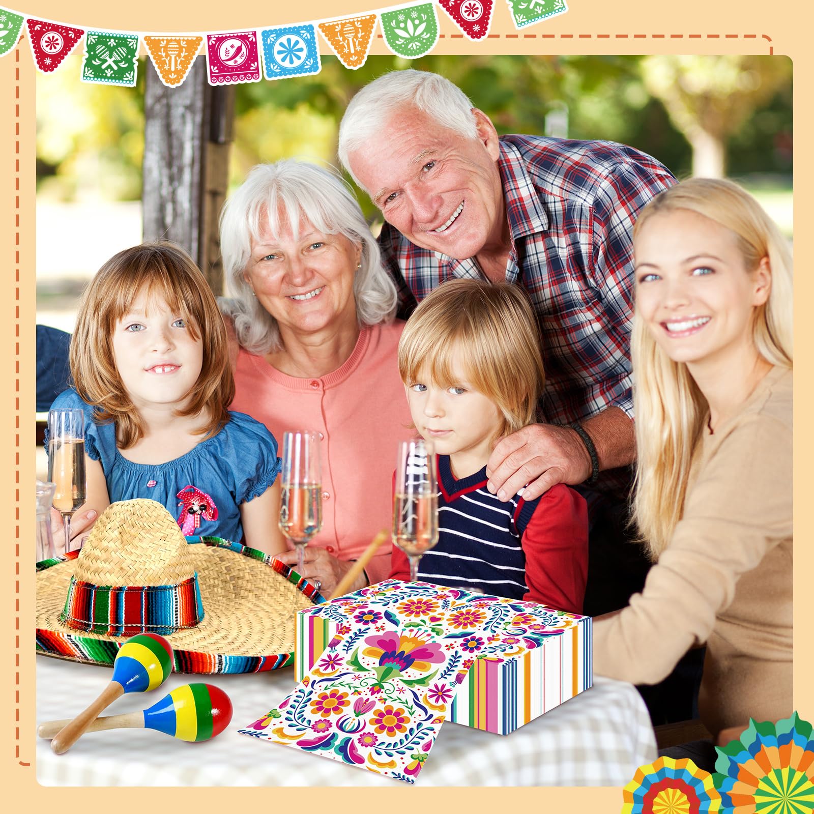 100 servilletas de papel florales mexicanas, toallas de mano desechables para baño, 3 capas, servilletas decorativas para invitados del Cinco de Mayo, servilletas decorativas para boda, cumpleaños