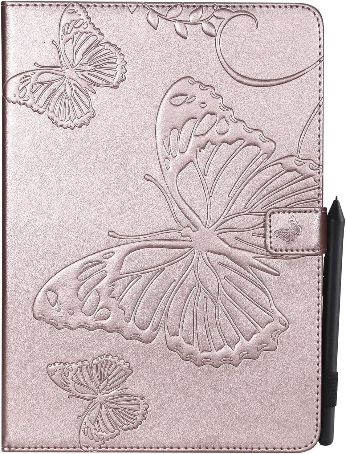 LVSHANG Tablet Case Cover Slim Lightweight Embossed Butterfly Pattern PU Leather Flip Stand&Card Slots For iPad Pro 9.7 Inch 2016 Tablet Case (Color : Rose Gold)