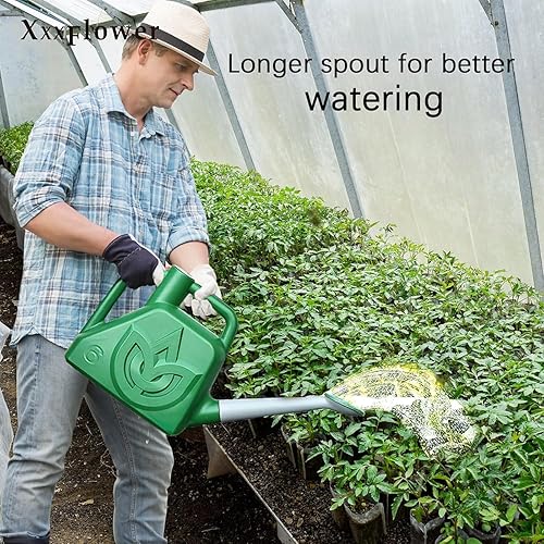 Miniatura 6 de XXXFLOWER Regadera para plantas al aire libre, ligera, de lujo, 1.5 galones, de plástico, 6 L, con cabezal de aspersor desmontable, maceta verde