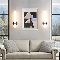 Vista 5 de Juego de dos apliques de pared, regulables, modernos, 18 W, 3000 K, luces LED de pared negras y doradas, para sala de estar, dormitorio, baño