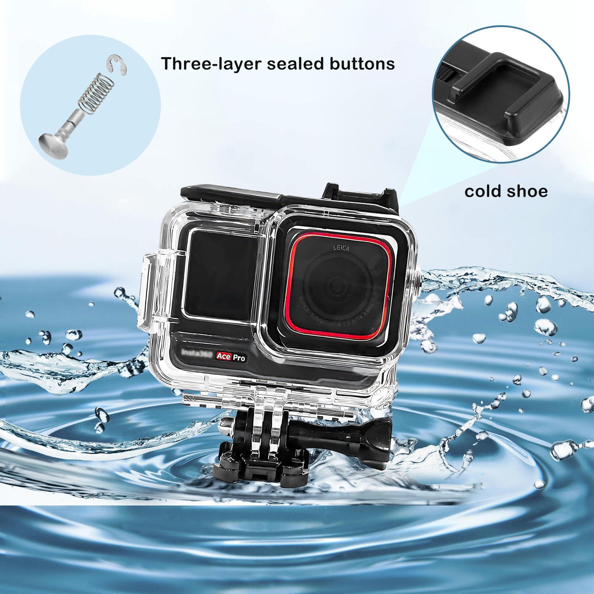 Amazon.com : PCTC 60M(197ft) Waterproof Case for Insta360 Ace Pro