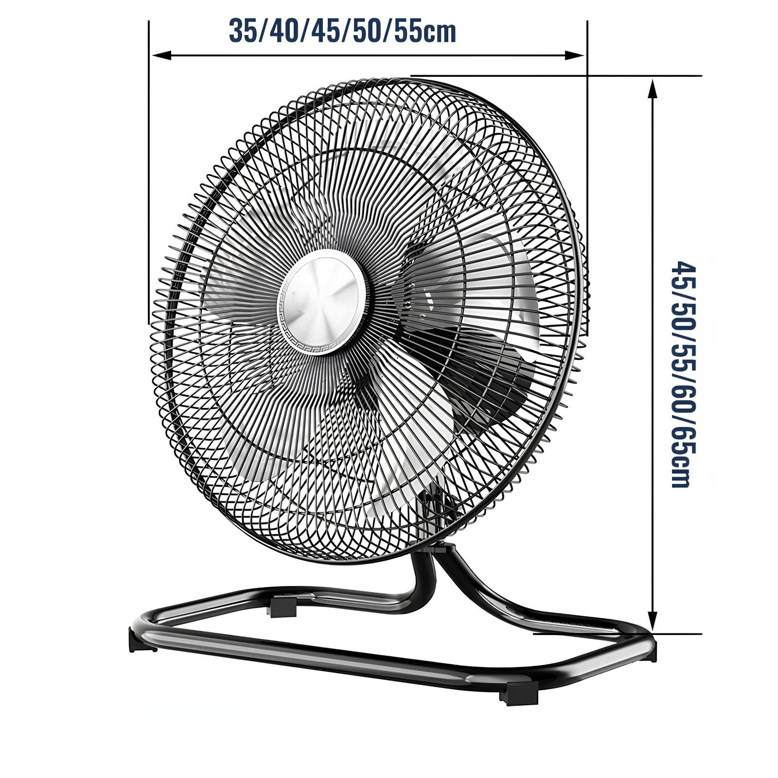 Ventilador Industrial de Suelo, Alta Velocidad en Metal con 3 Niveles