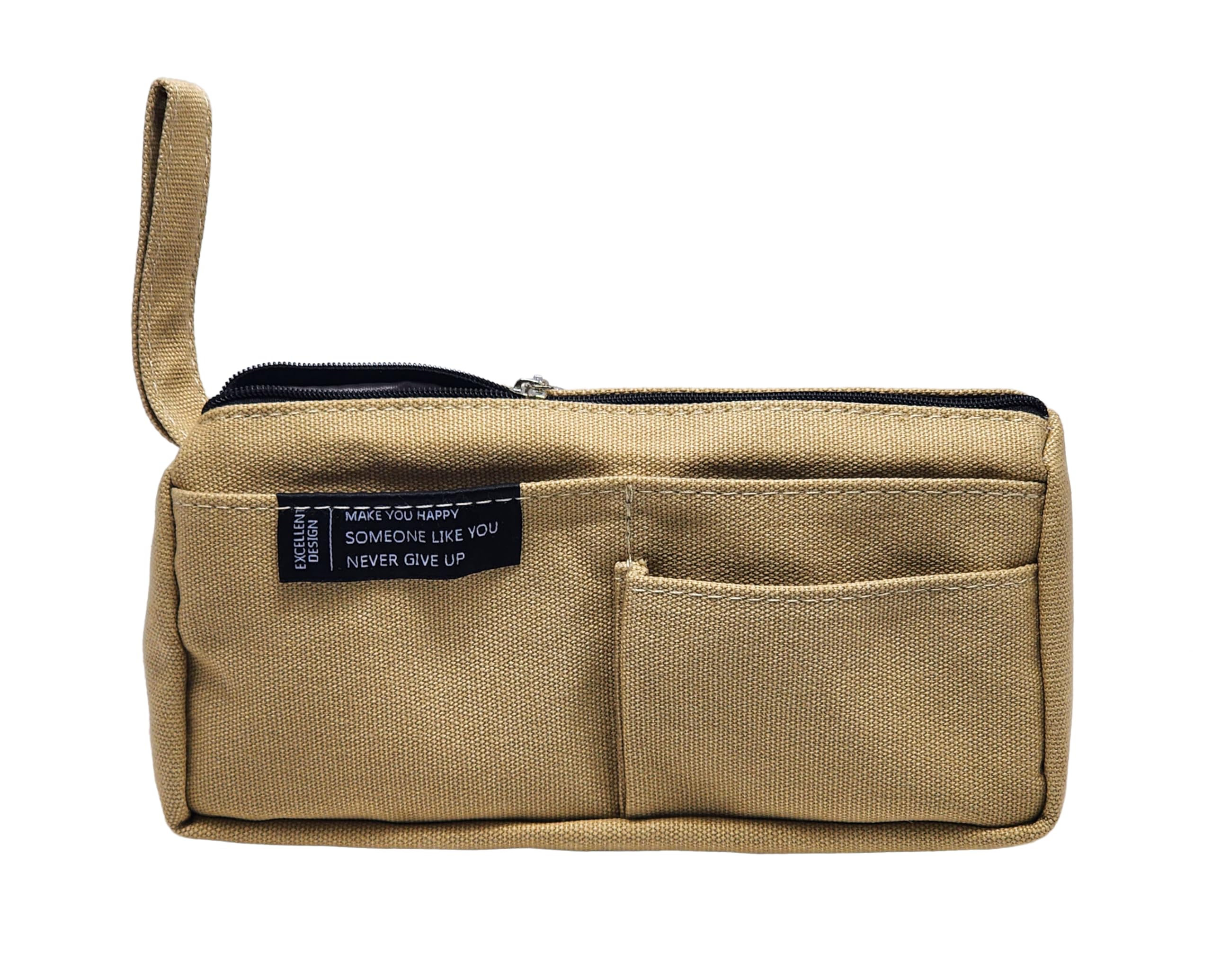 Polyester Toiletry Bag for Men & Women, Travel Pouch for Toiletries Shaving Kit & Cosmetics, Water Resistance Pouch for Travel Accessories, Organizer Travel Pouch for Make Up (Khaki)-image-48