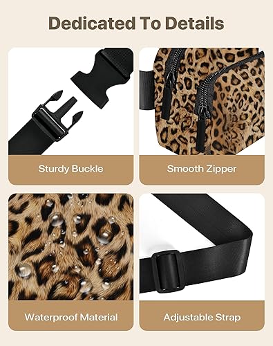 Miniatura 5 de Riñonera de viaje, impermeable, pequeña, bolsa cruzada para mujer, para correr, senderismo, ciclismo, Marrón, M, Moda