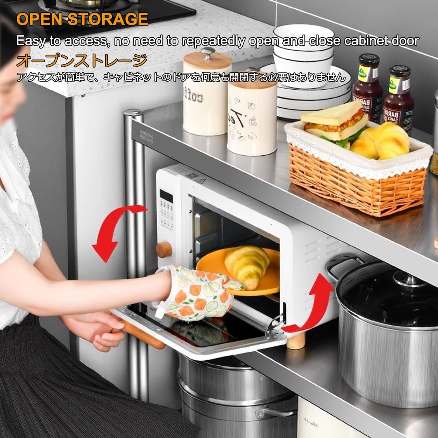 Bakers Rack,Microwave Rack,Kitchen Racks,Adjustable Shelves With High Load-Bearing Capacity,Suitable For Kitchens,Offices,Garages,Restaurants,And Warehouses(60*40*80CM/23.6*15.7*31.5IN)