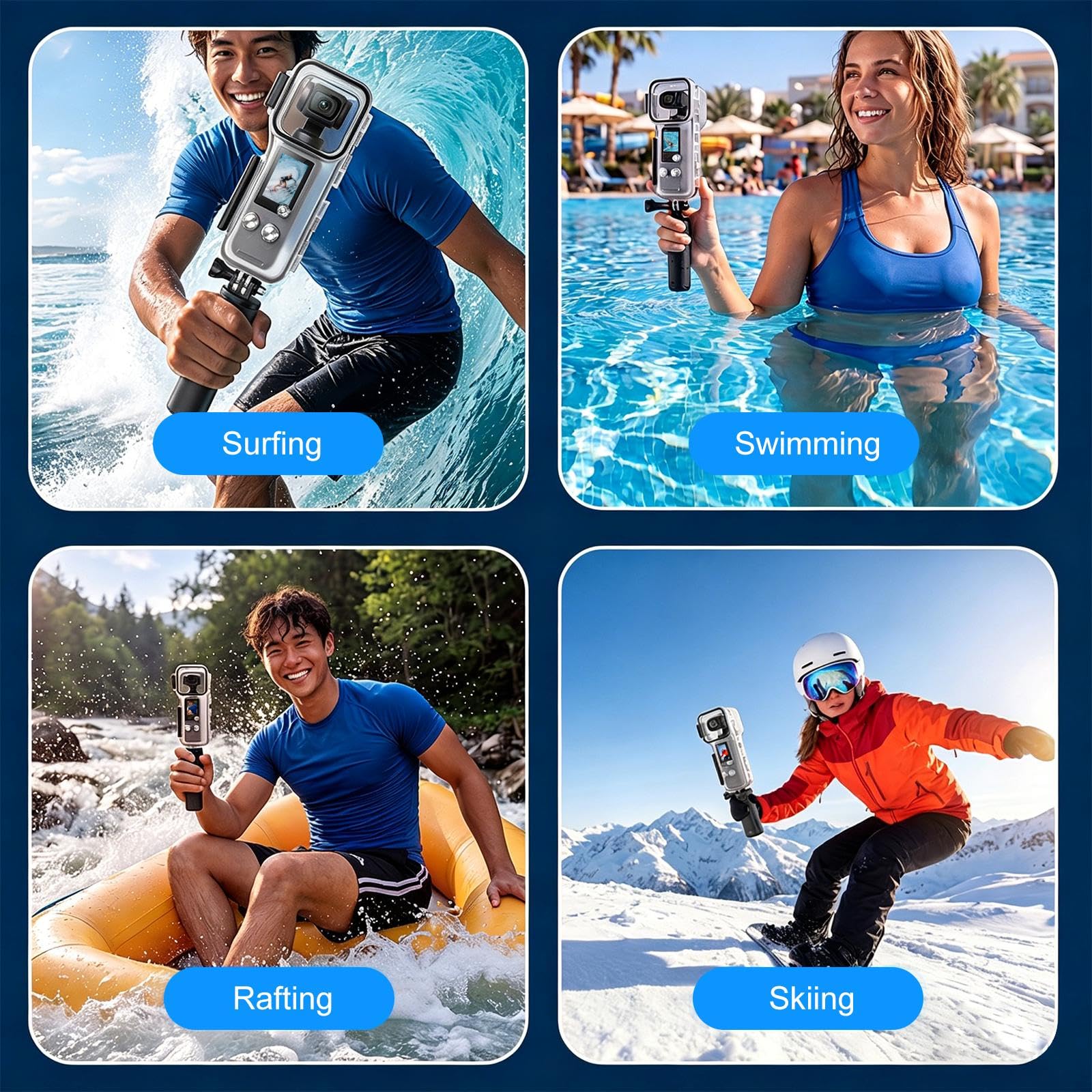 PULUZ Custodia impermeabile per DJI Osmo Pocket 4, 50 m, custodia protettiva subacquea impermeabile, accessorio per immersioni, snorkeling e sport acquatici