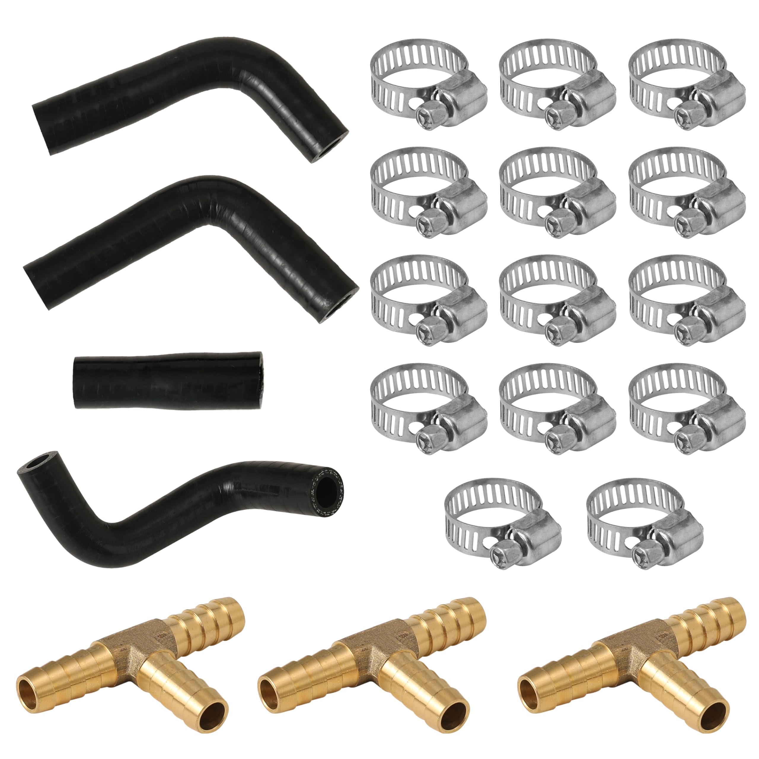 Coolant Line Repair Hose Kit Compatible With BMW N63 engine X5 X6 50iX 550i 650i 750i Replacement 06-009-50005 Brass T Fitting Set Fit