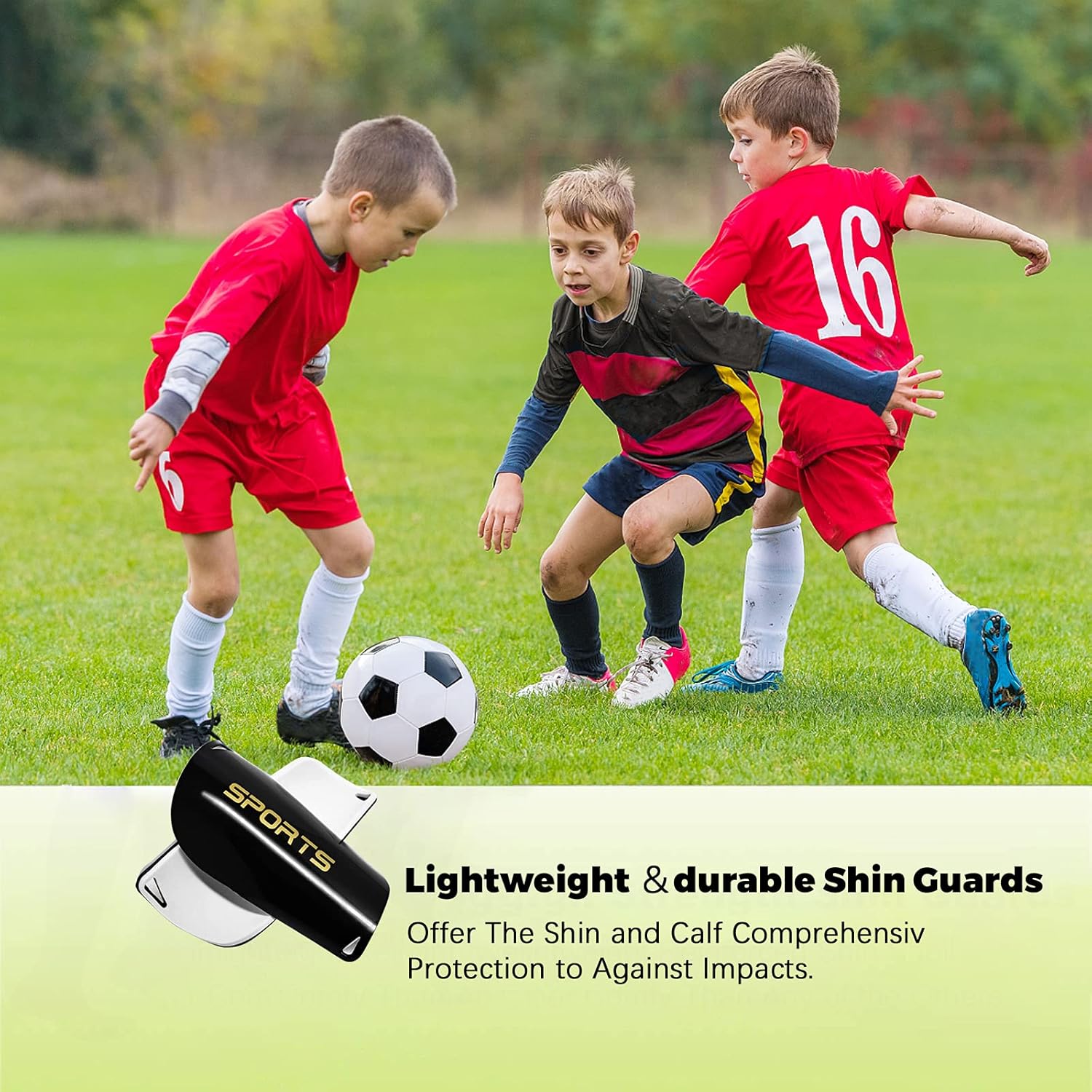 Geekism Soccer Shin Guards for Youth Kids Toddler, Protective Soccer Shin Pads & Calf Sleeves Equipment - Football Gear for 3 5 4-6 7-9 10-12 Years Old Children Teens Boys Girls (Black, Small) : Sports & Outdoors
