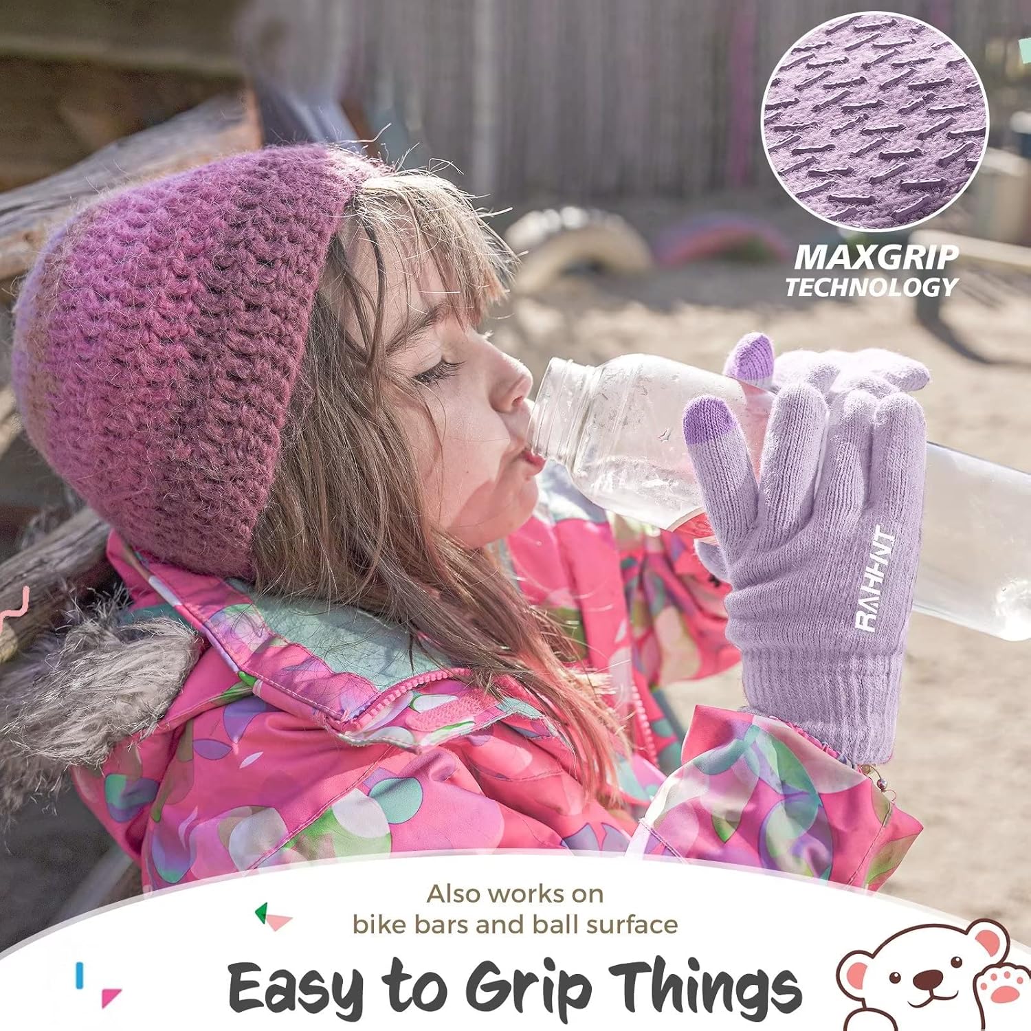 Kids Winter Gloves for Boys Girls Children Toddler Thermal Wool Knit Gloves with Insulated Fleece Lining Keep Hand Warm Gift - Image 4