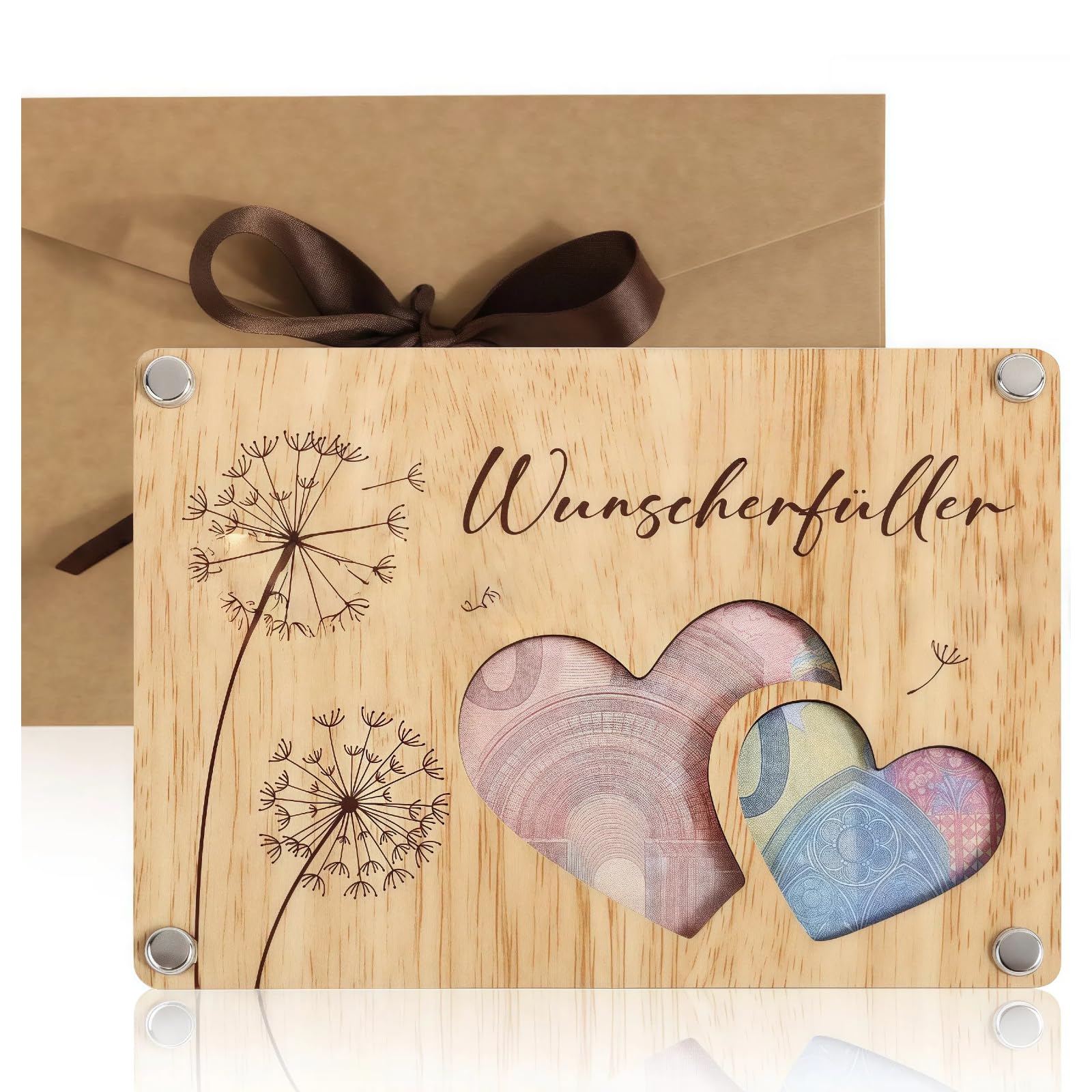 Qusinfc Unique Natural Wood Money Holders Sustainable Christmas Anniversary Celebration User Friendly Craftsmanship Elegant Wooden Gift Box