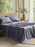 Bedsure Queen Cooling Sheets Set - Bamboo Rayon, Breathable Soft Deep Pocket 16", Luxury for Hot Sleepers, Dark Grey