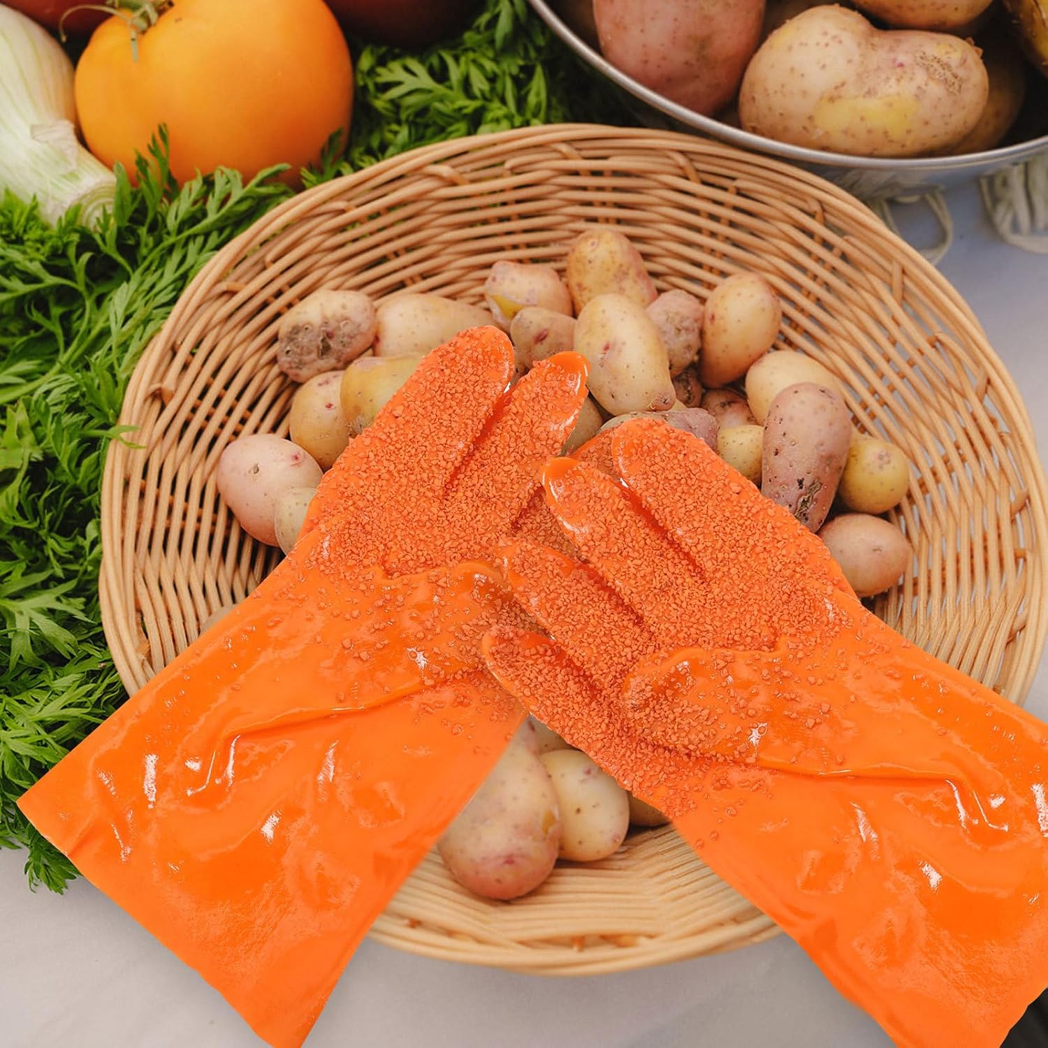 PVC Vegetable Peeling Gloves for Potatoes and Fruits, Waterproof image 4
