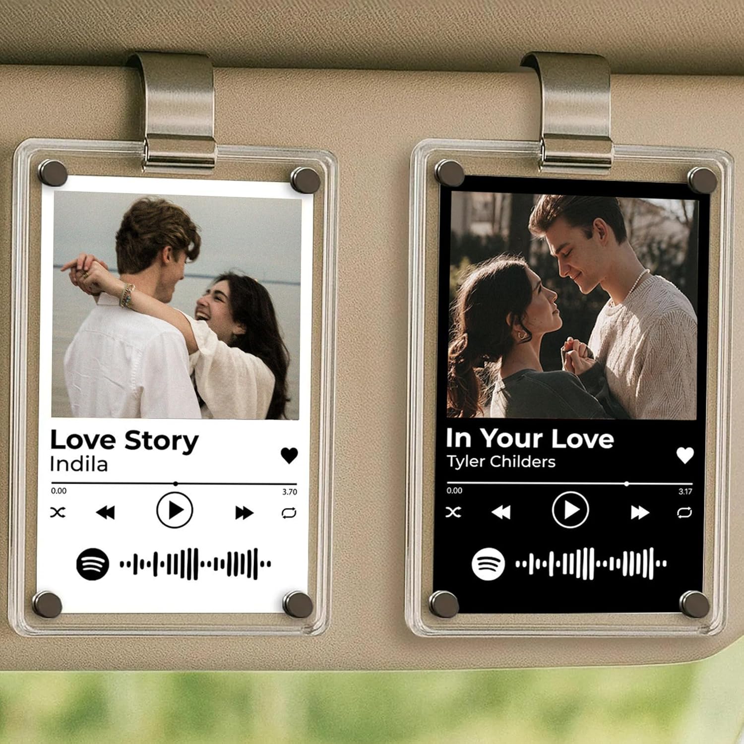 Personalized Couple Photo Car Visor Clip, Drive Safe I Love You Accessory, Custom Visor Charm Gifts for Couple, Romantic Valentine's Day for Him or Her, Valentine's Day Gift Ideas, Drive Safe Gifts
