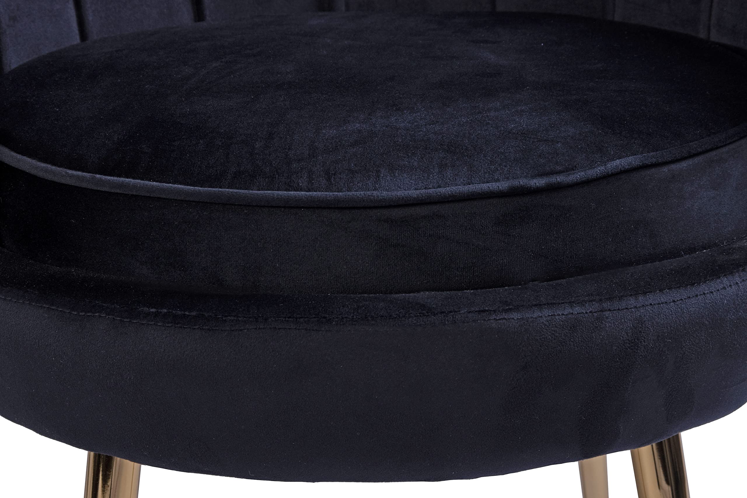 SAM 2er Set Armlehnsessel Big Chair, Samtbezug in Schwarz, Gepolsterter Sessel mit Armlehnen + Sitzkissen, Pflegeleichter Design-Polstersessel, Füße aus goldfarben lackiertem Metall, Retro-Look