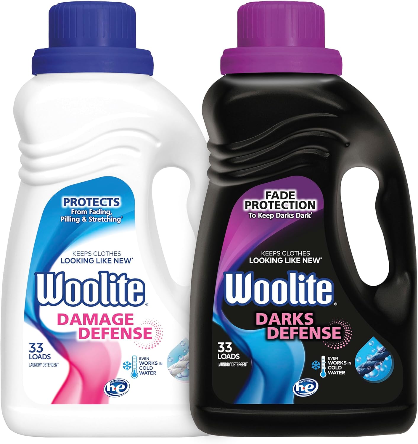 Woolite Darks Defense Liquid Laundry Detergent, 33 Loads, 50 Fl Oz & Woolite Damage