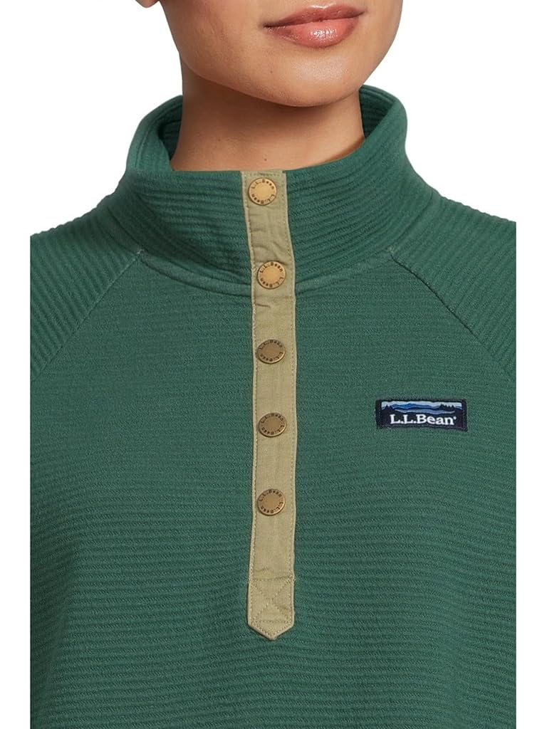 Green L.L.Bean Lakewashed Ottoman Knit Quarter Snap