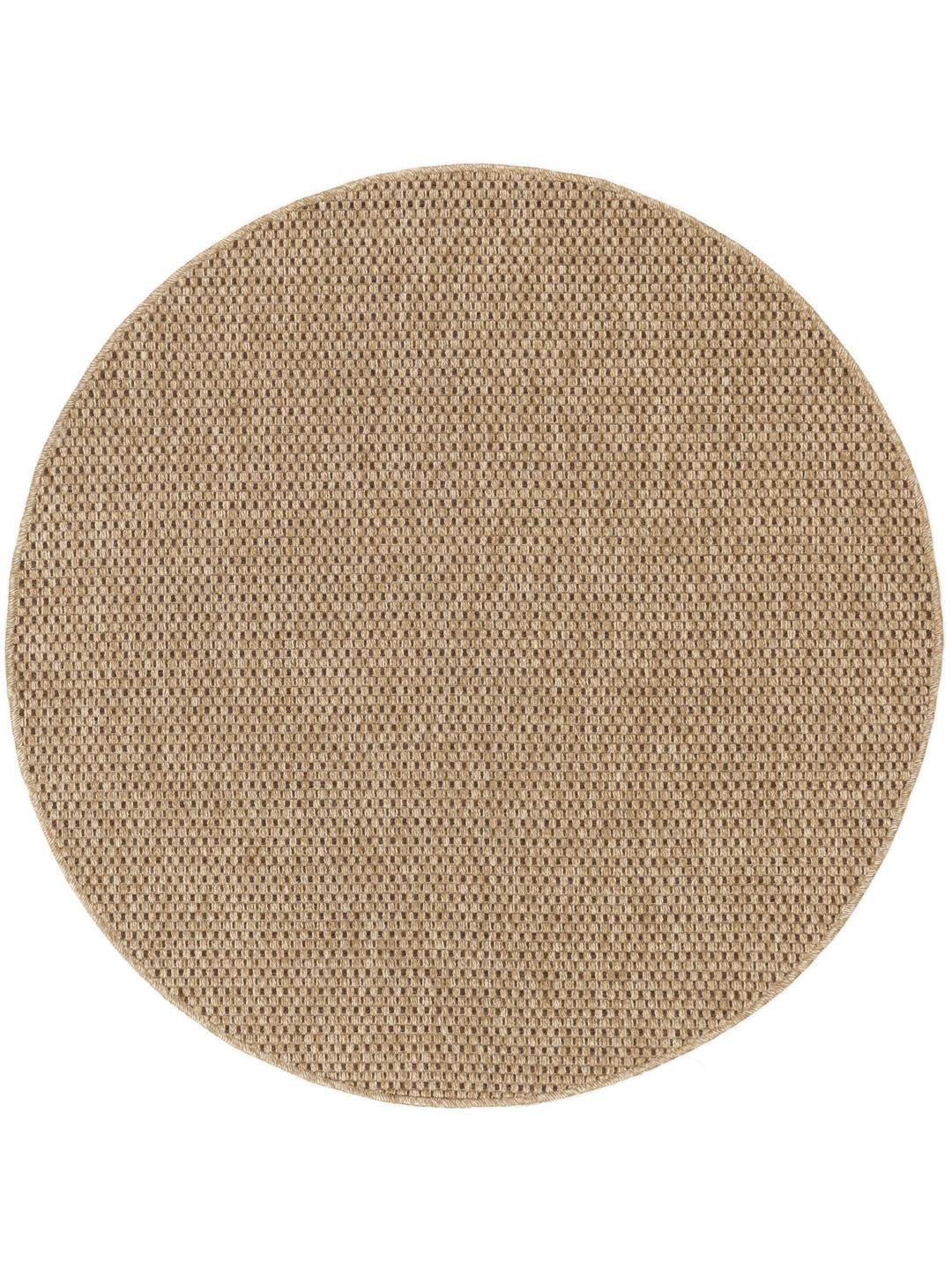 RugVista Jolin In & Outdoor-Teppich, Rund, Ø 240 cm, Beige | Moderne, Niedriger Stapel, Nur Handwäsche, Oeko-Tex 100, UV-beständig, Küche, Patio