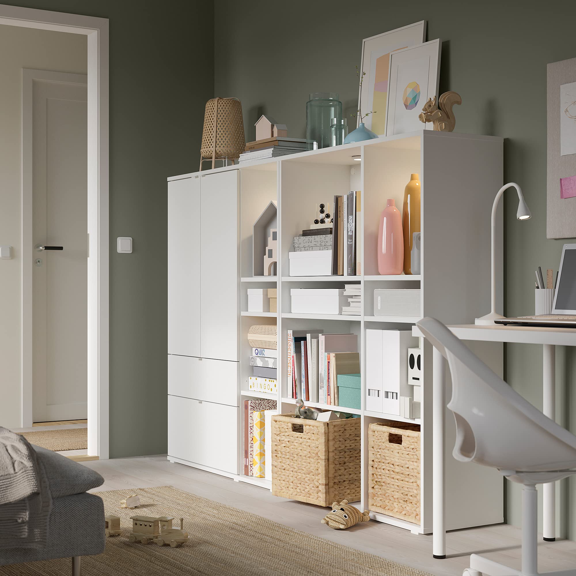 IKEA VIHALS Aufbewahrungskombination, 200 x 37 x 140 cm, weiß Küche, Haushalt & Wohnen
