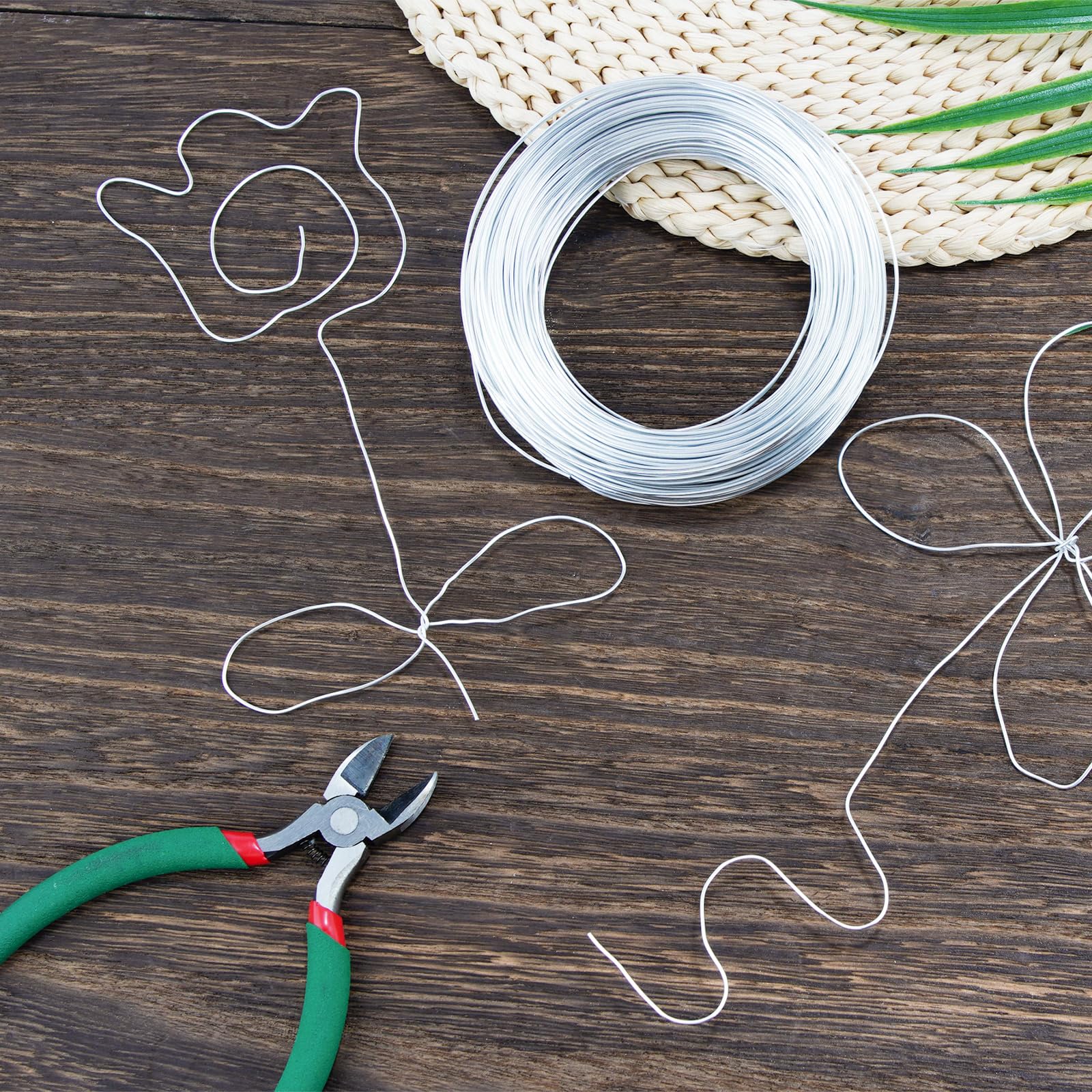 Knutseldraad 1 mm x 50 m, draad voor het knutselen, sieradendraad, aluminiumdraad, binddraad, modelleerdraad, roestvrij voor het maken van sieraden (zilver