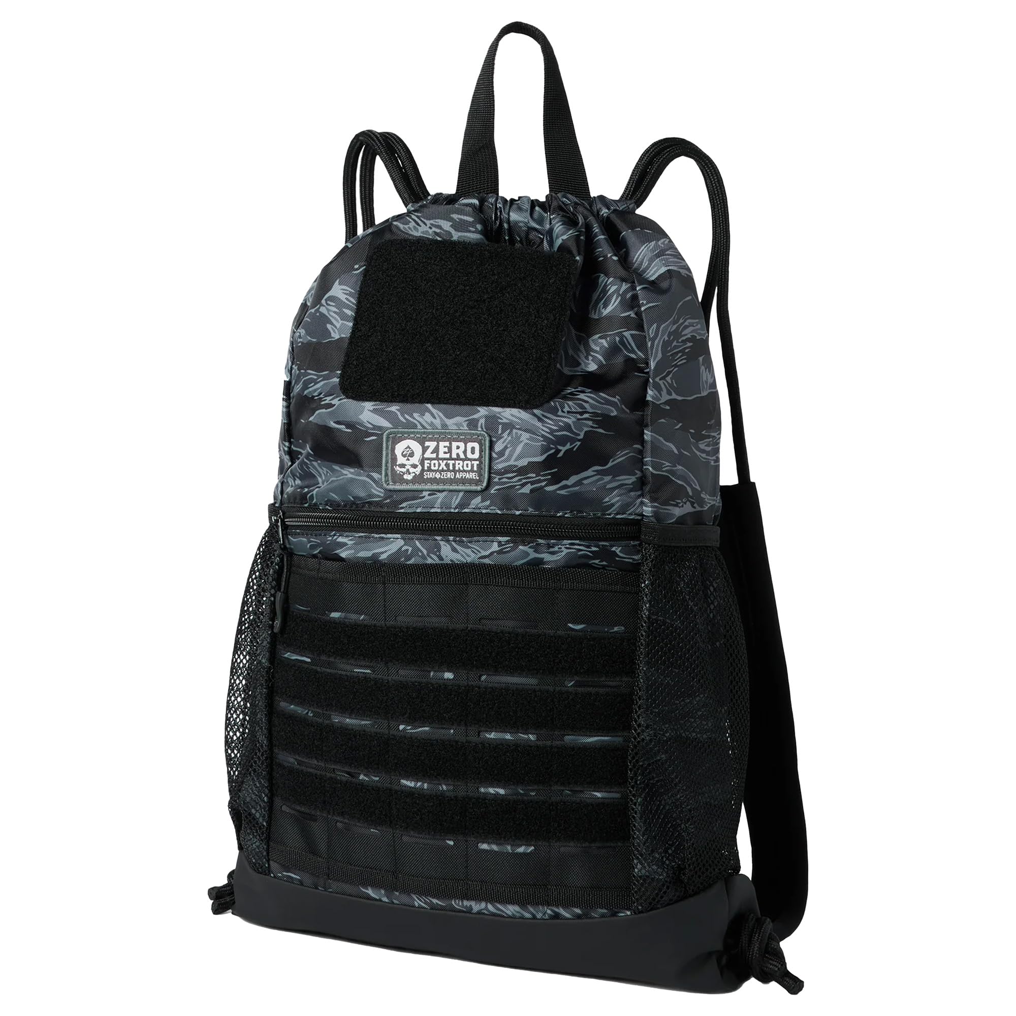 Zero Foxtrot Tactical Drawstring Bag - Black Tiger Stripe