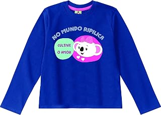 Blusa em meia malha stretch, manga longa e bolso canguru, Mundo Ripilica, Meninas