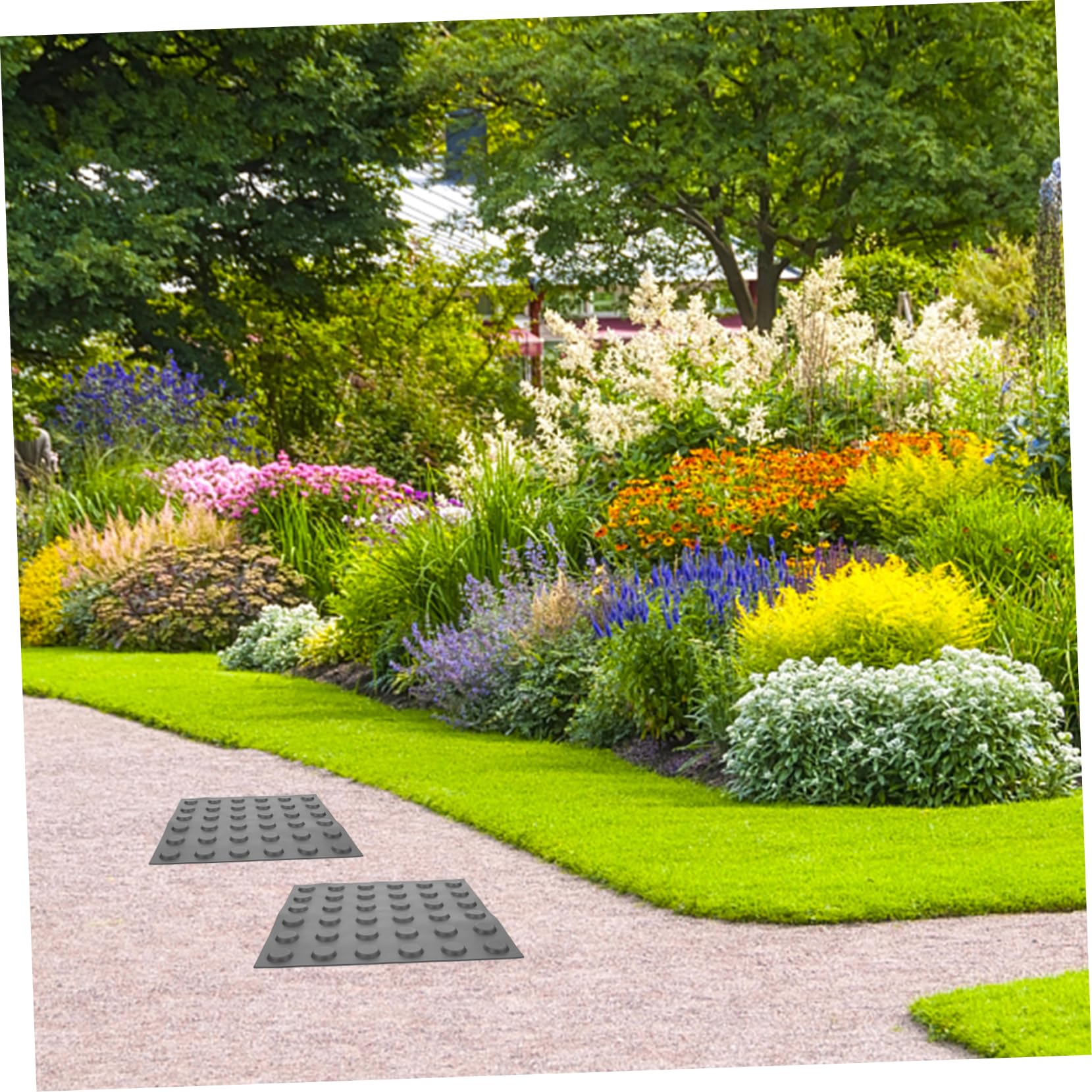 HOMOCONO 4 Sheets Blind Boards Practical Floor Stickers for Road Tactile Bricks Safe and User-Friendly Sidewalk Tiles