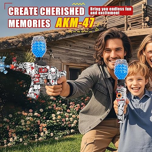 Miniatura 2 de Pistola eléctrica de bolas de gel, lanzador automático estilo AKM, juego de tiro de batalla al aire libre de alta velocidad, juguete de pistola de