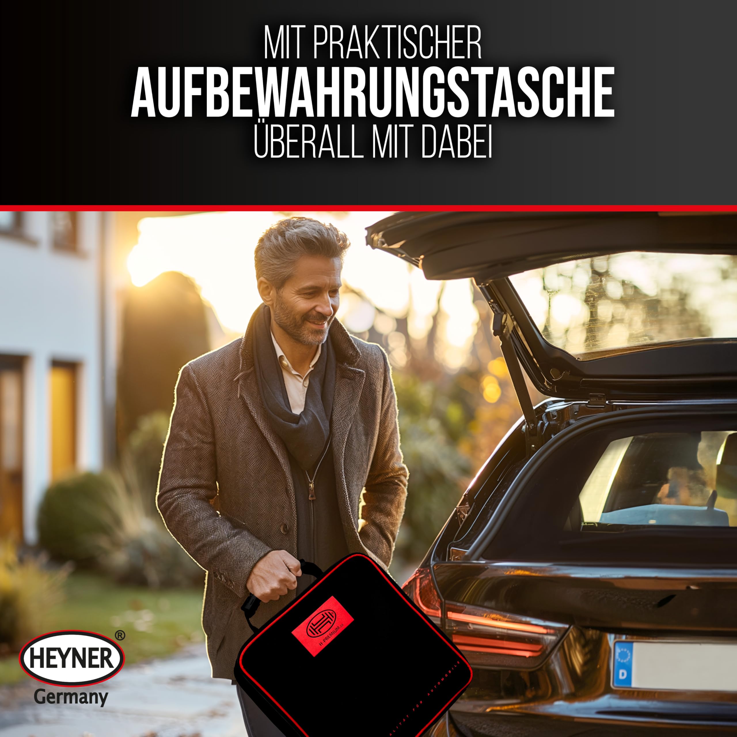 HEYNER® Radkralle mit Radkasten und Felgenschutz, Wegfahrsperre für PKW, Wohnwagen, Anhänger