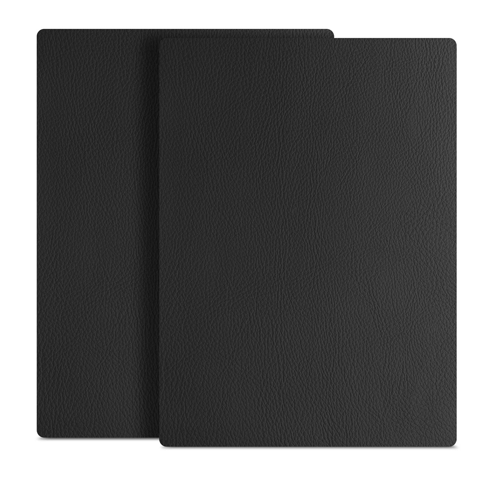 ILOFRI Leather Repair Patch 8x11 inch 2 Pcs, Durable Self Adhesive Vinyl and Leather Repair Kit for Couch, Car Seats, Boat Seat, Furniture, Upholstery, Auto Interior, Sofa, Chair - Dark Black