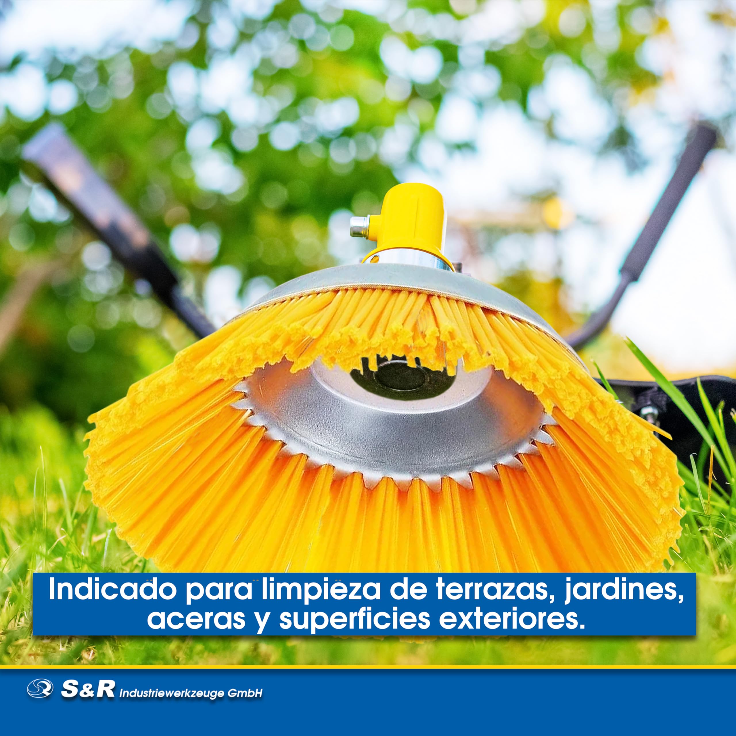 S&R Cepillo Desbrazadora para Malas Hierbas - Cabezal Desbrazador Cortacesped en Nylon 200 x 25,4 mm - Amarillo