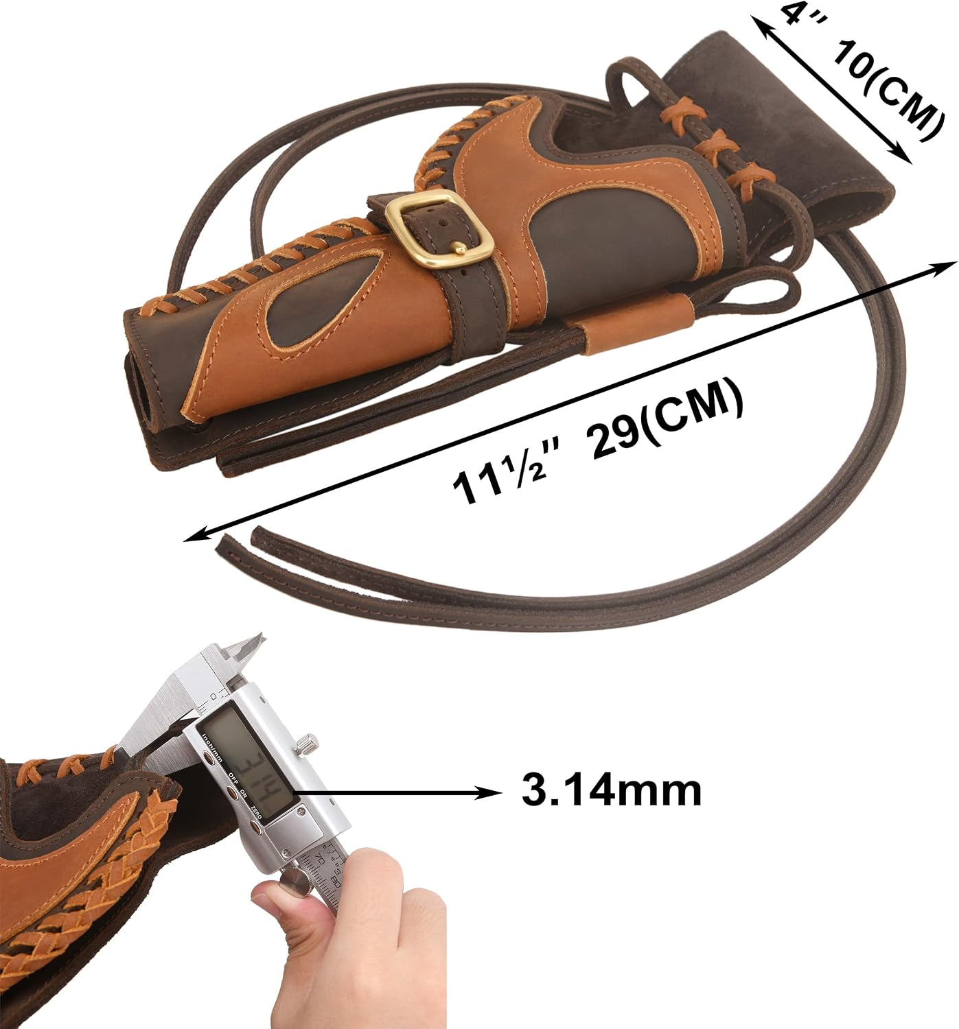 Leather Western Revolver Protector Hunting Cowboy Gun Holsters, Fit 4" to 6" Barrel