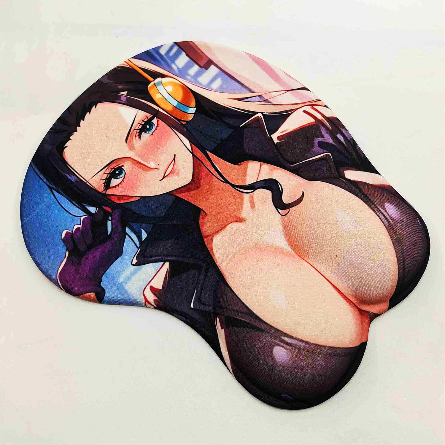 3D Mouse Pad Oppai Mousepad with Soft Gel Wrist Rest Anime Manga Gaming Boob pad Anti-Slip Mouse Mat （Robi 4）