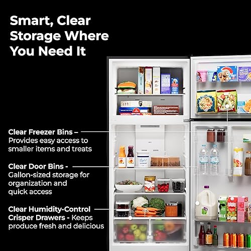 Miniatura 5 de Kenmore Refrigerador de 30" de montaje superior con congelador - Estanterías ajustables, cajones para vegetales con control de humedad, iluminación